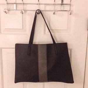 Vince Camuto Luck Tote in Black with Grey Stripe